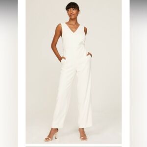 Club Monaco Ivory Sleeveless Jumpsuit